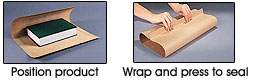 Instructions: Position Product, Wrap & Press to Seal