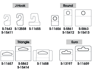 J-Hook, Round, Triangle, and Euro Hang Tabs